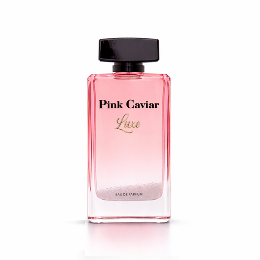 Syren - Pink Caviar Luxe fragrance bottle with honey, tobacco, and vanilla notes in a luxurious pink design.
