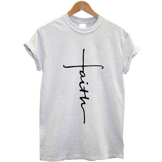 The Cross T-Shirt | Country Girl Faith Shirt for Spring & Summer with bold cross and 'Jesus' design in black on soft cotton tee.