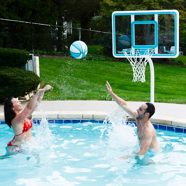 Dunn Rite Deck Shoot Combo Deck-Mounted Pool Basketball & Volleyball Set - Clear