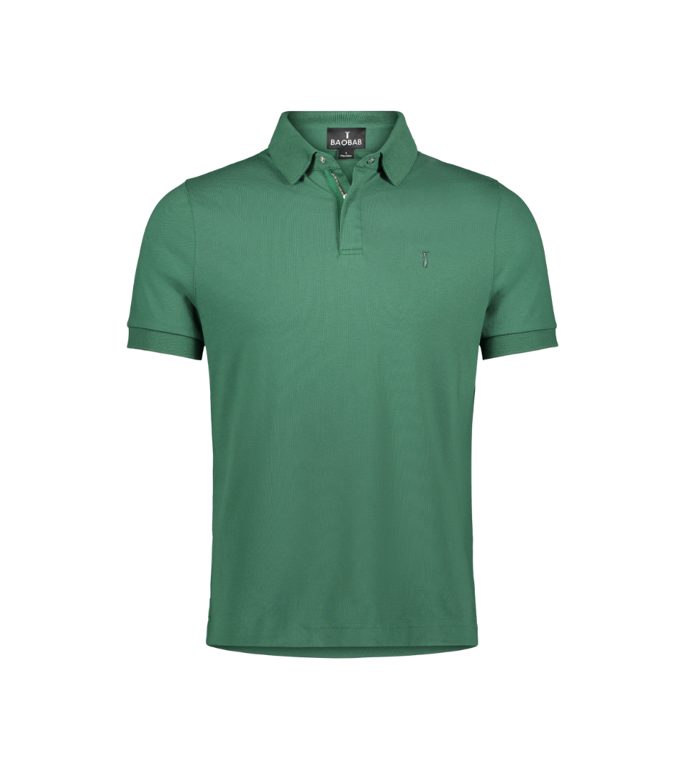 Short Sleeve Perfect Polo in green with StaySharp™ Collar, fade-resistant and wrinkle-free fabric for effortless performance and tailored comfort.