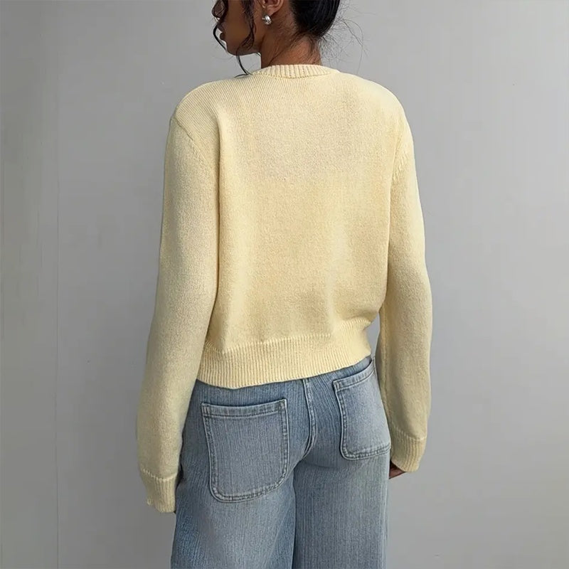 Light Ribbed Button-Up Cardigan