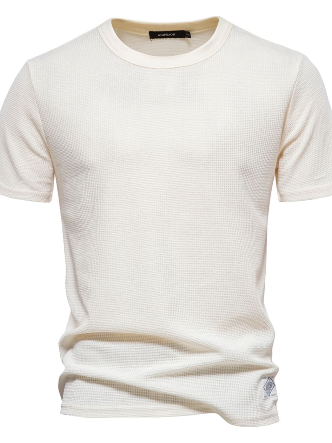Waffle-Knit Short Sleeve T-Shirt