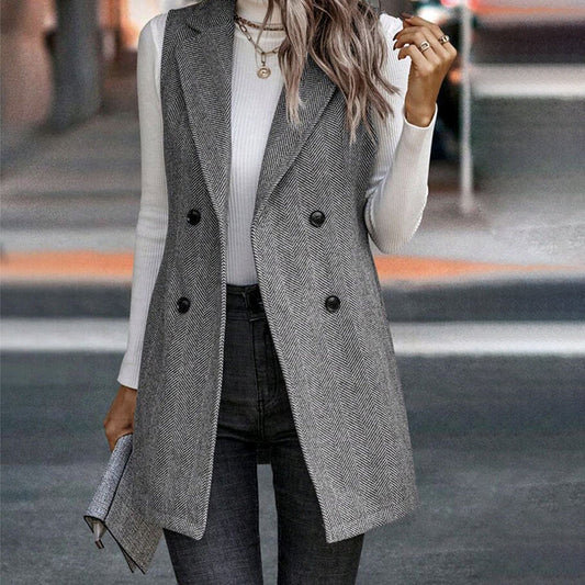 🖤 Women’s Sleeveless Blazer Vest – Trendy Business Casual
