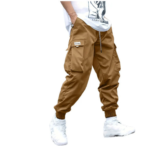 Men’s Multi‑Pocket Drawstring Cargo Pants