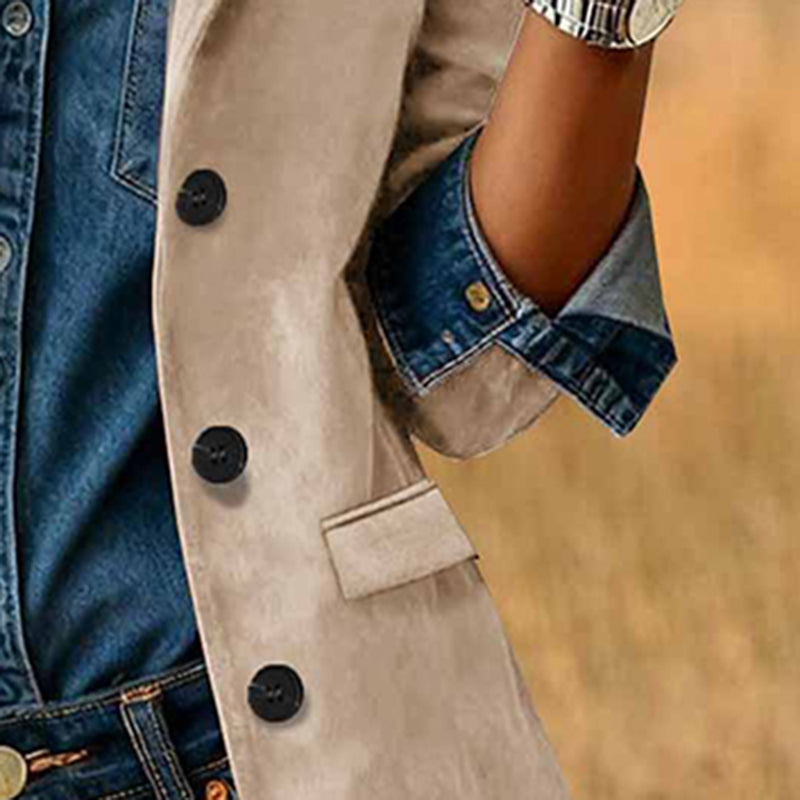 Plus Size Women's Solid Color Blazer Jacket