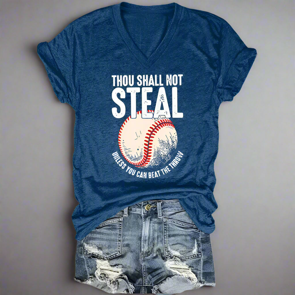 Thou Shall Not Steal Baseball Shirt for Women