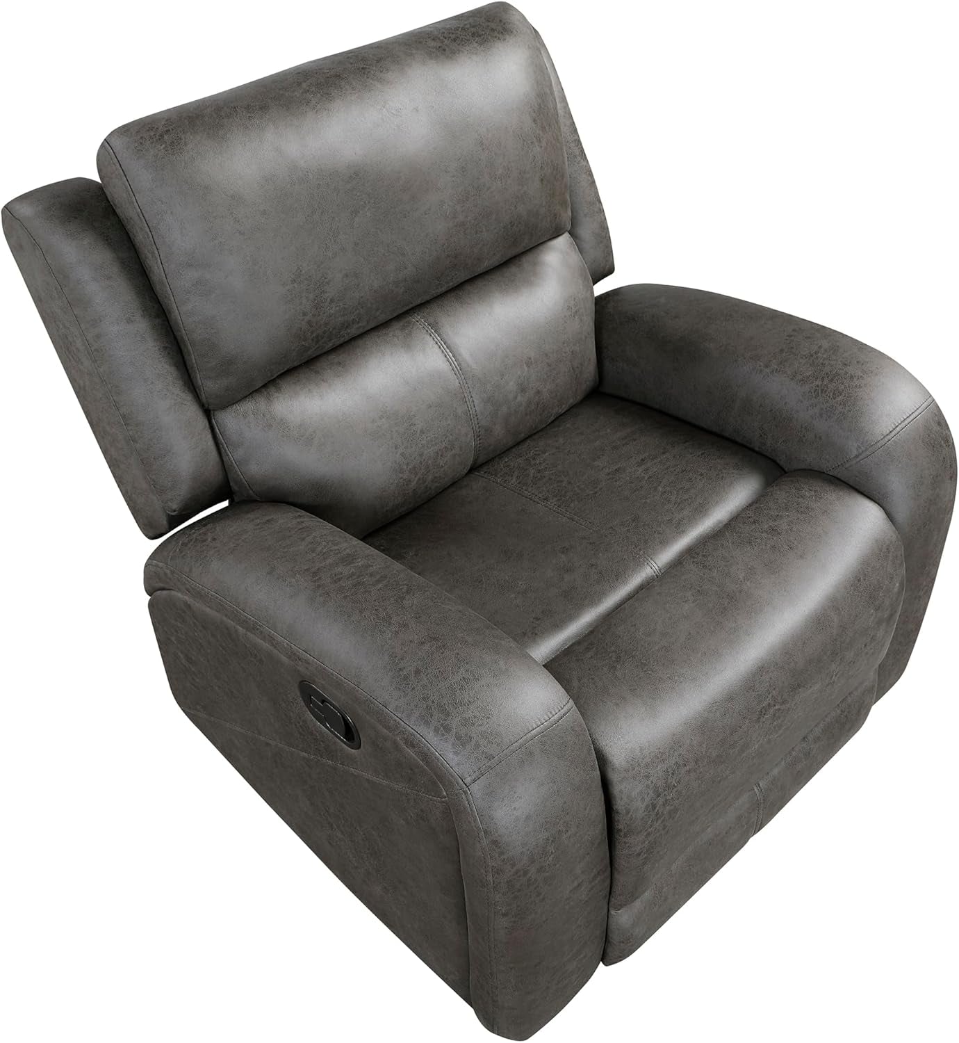 Grey Rocker Recliner Chair With Manual Recline Living Room offering comfort and style for any home space.