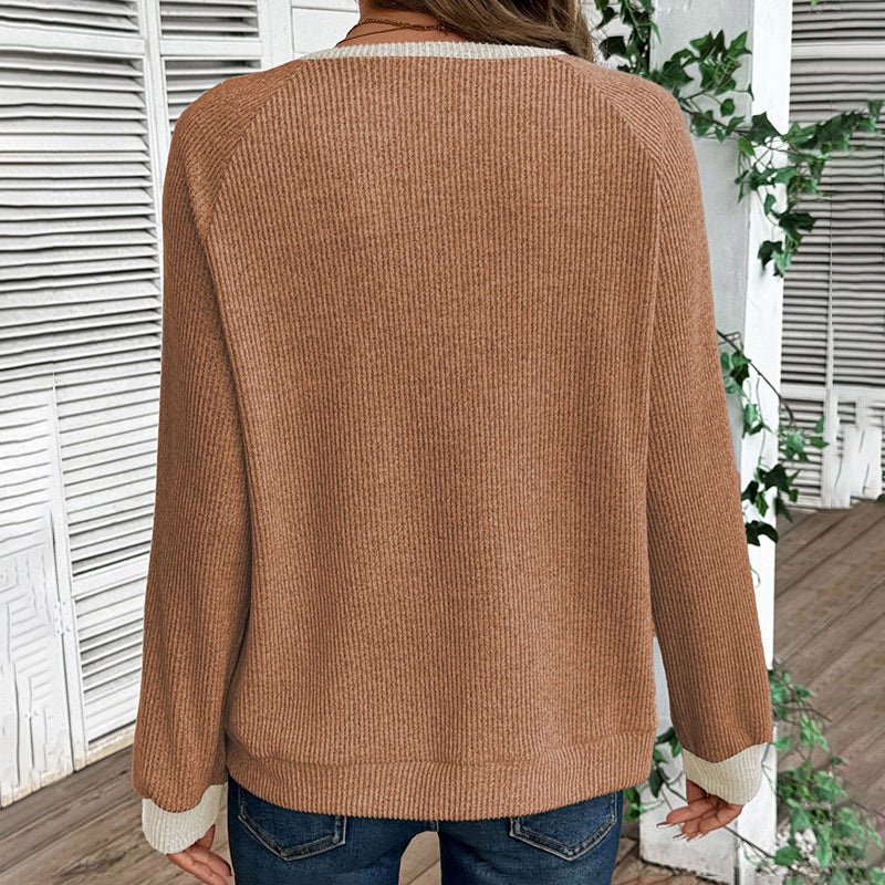 Women’s Color-Block V-Neck Pullover