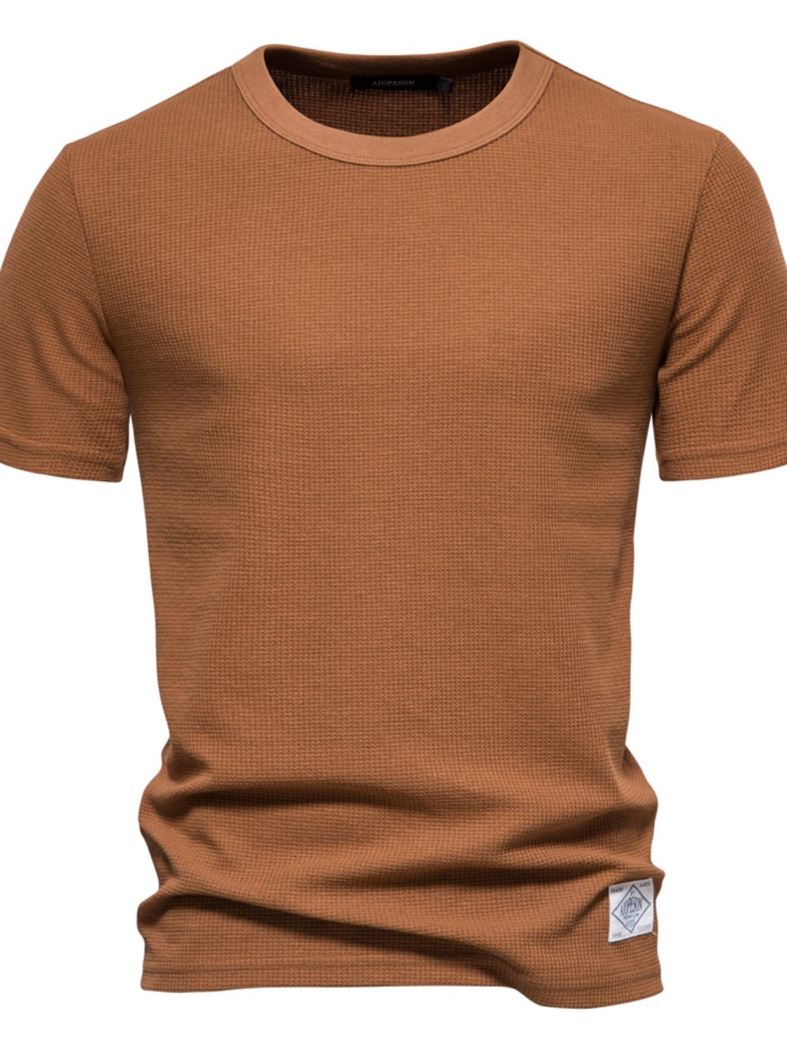 Waffle-Knit Short Sleeve T-Shirt