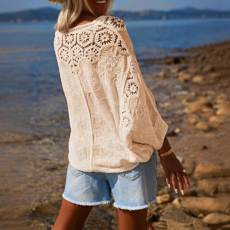 Boho Lace V-Neck Cardigan