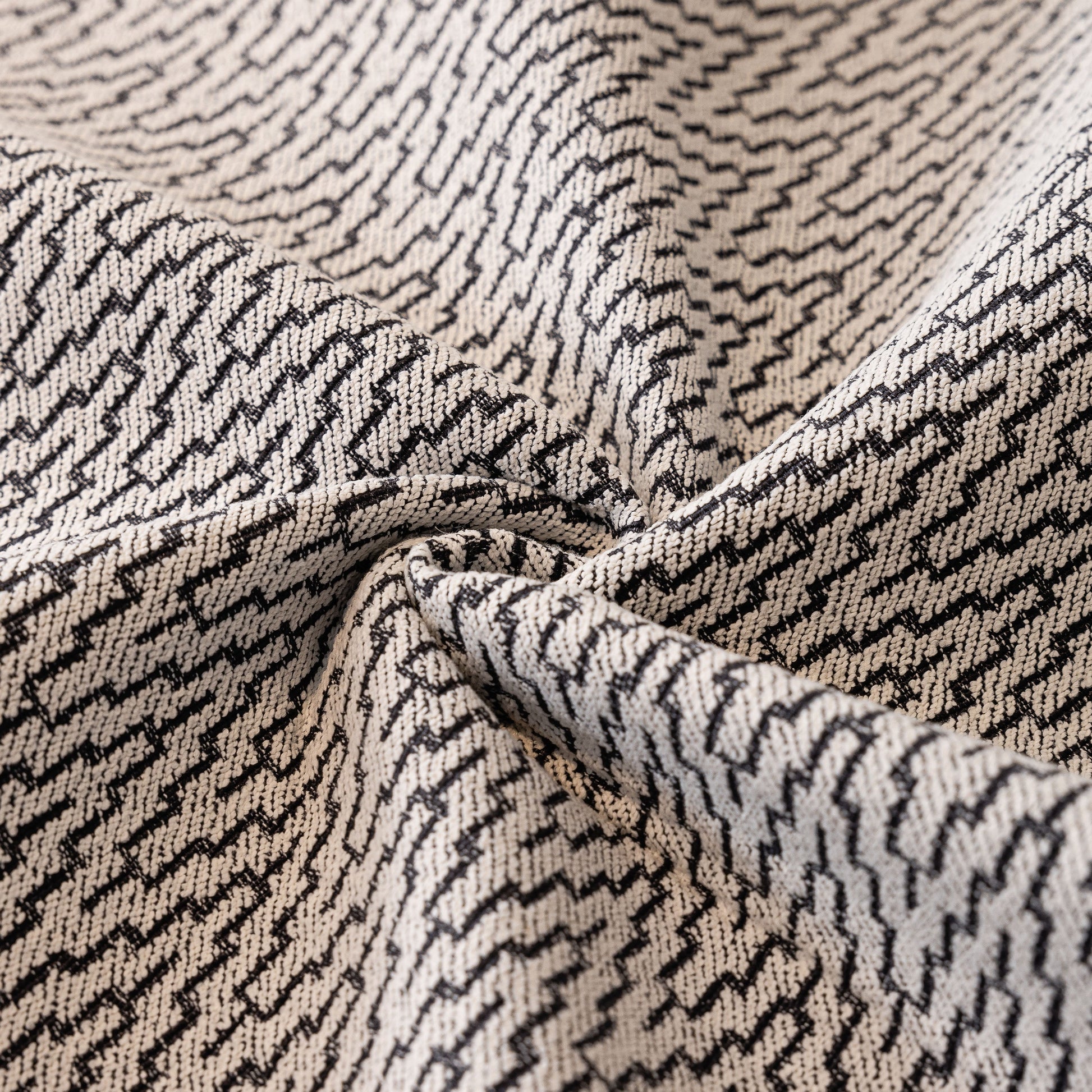 Close-up of chenille fabric with chevron pattern used in Non-Slip Couch Cover with Gold Trim, Sofa Slipcover for Sectional & Loveseat.