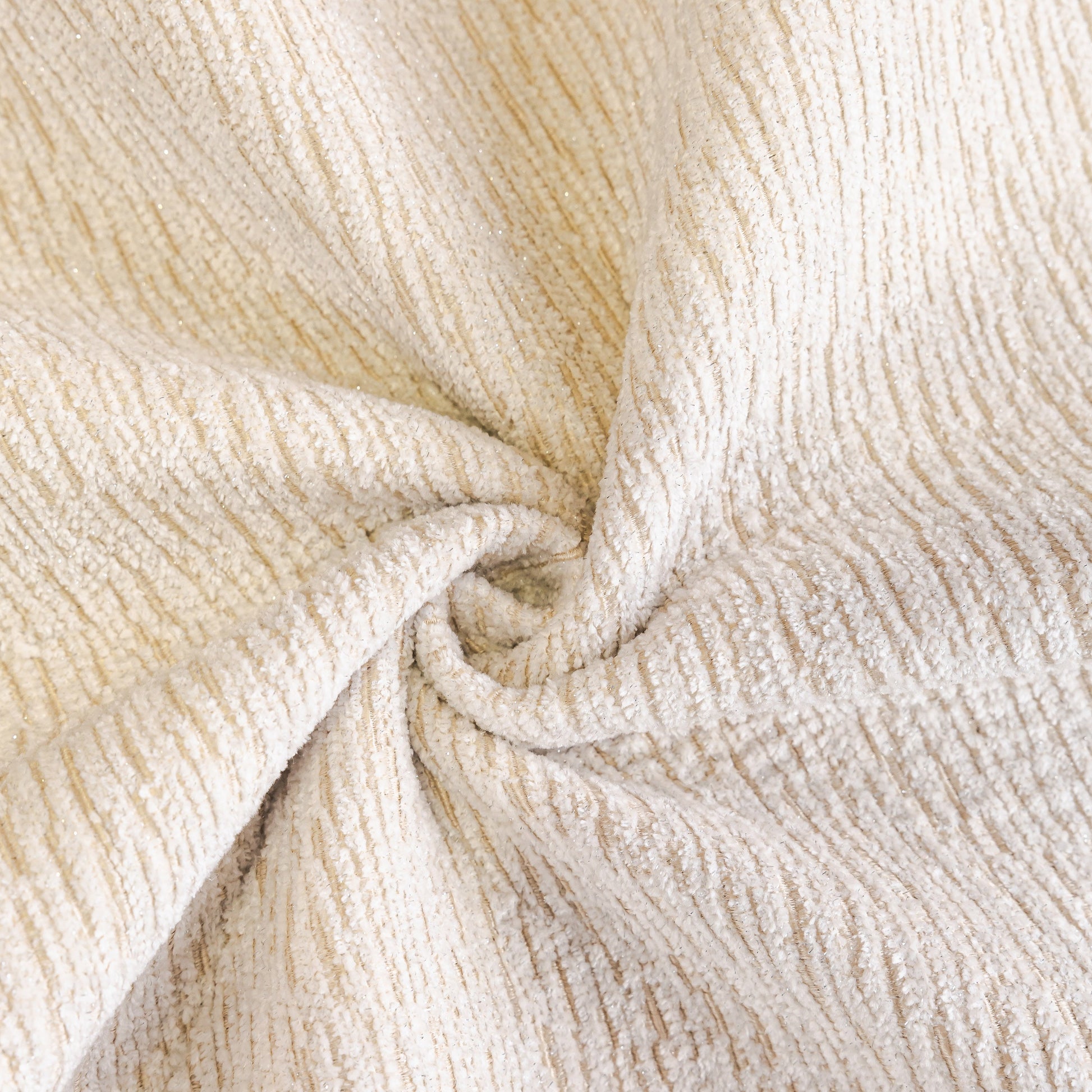Close-up of Chenille Couch Cover with Scalloped Edge, Non-Slip Modular Slipcover Sectional fabric texture.