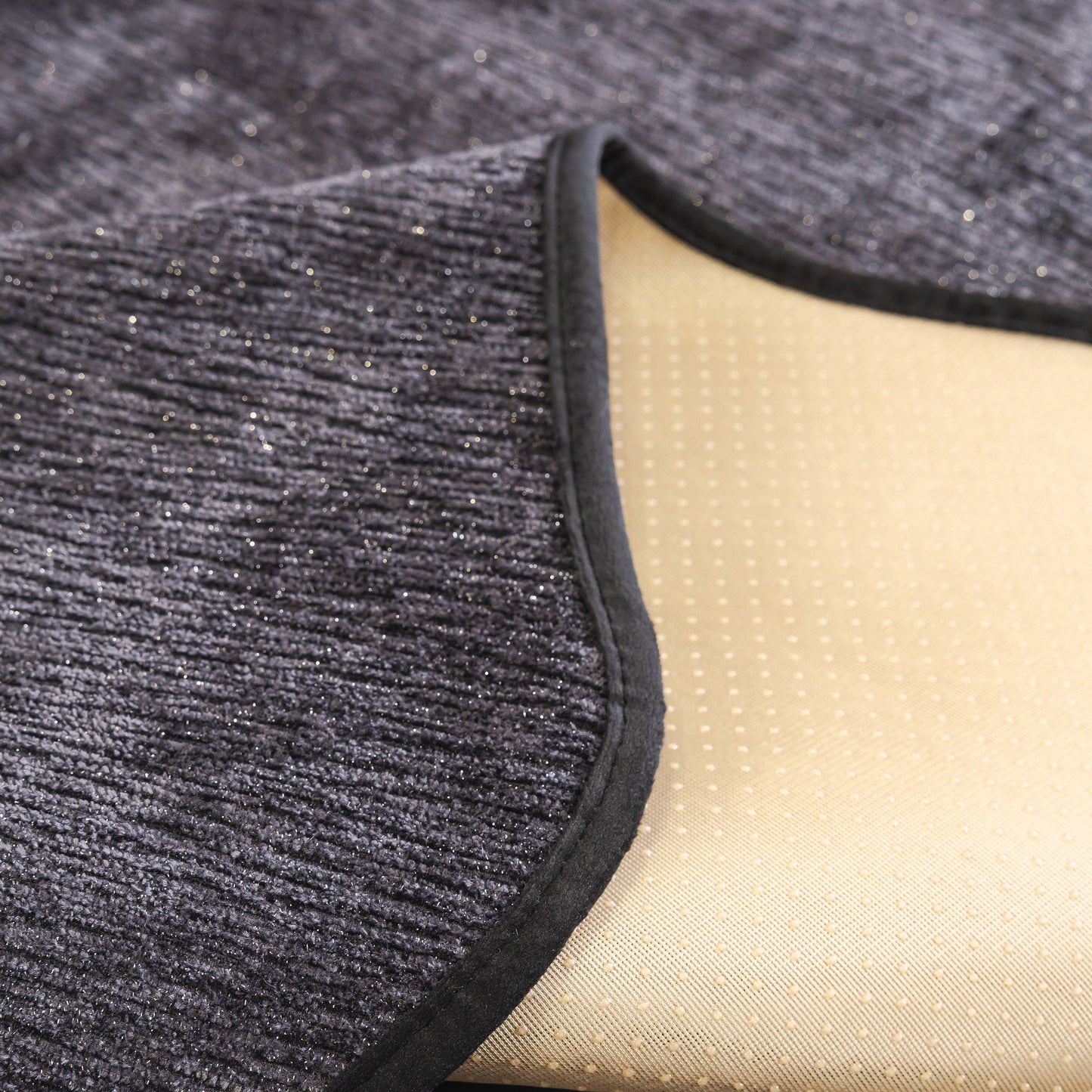 Chenille Couch Cover with Scalloped Edge on a non-slip base showing detail of plush texture and elegant design