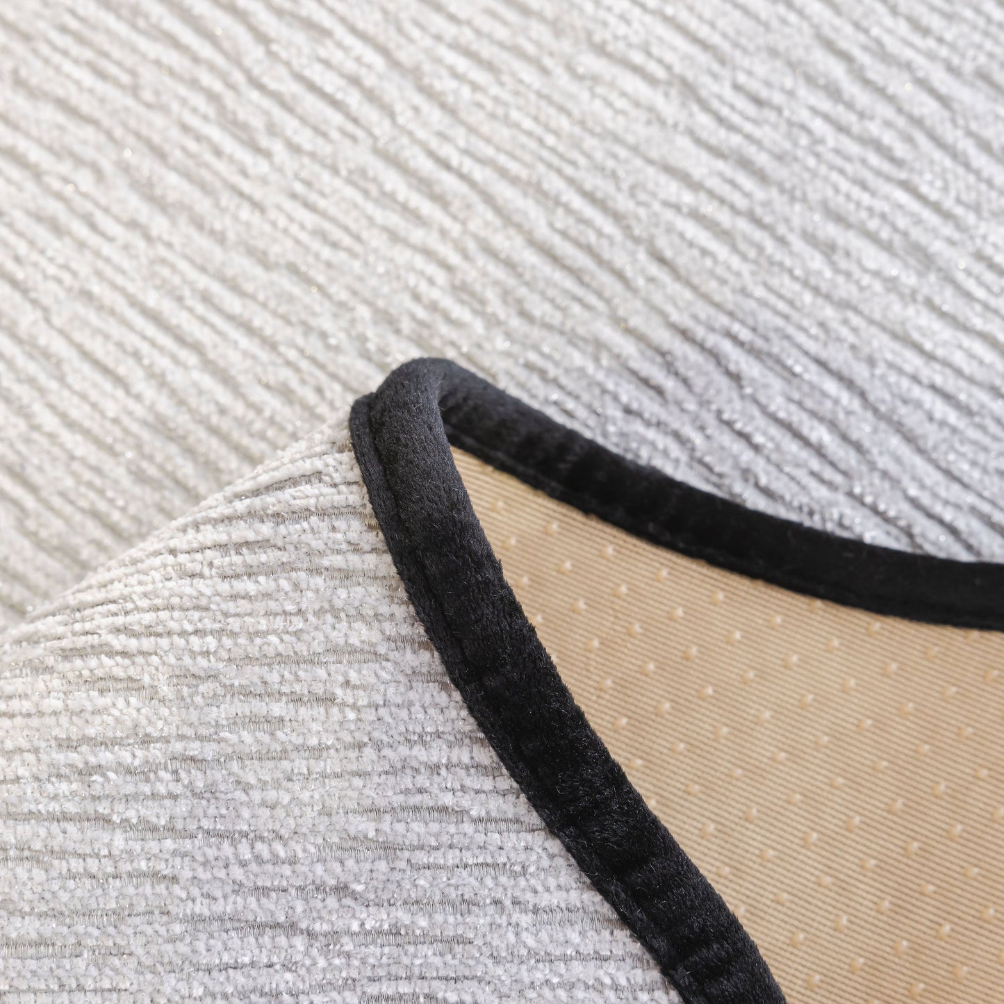 Close-up of Chenille Couch Cover with Scalloped Edge, Non-Slip Modular Slipcover Sectional