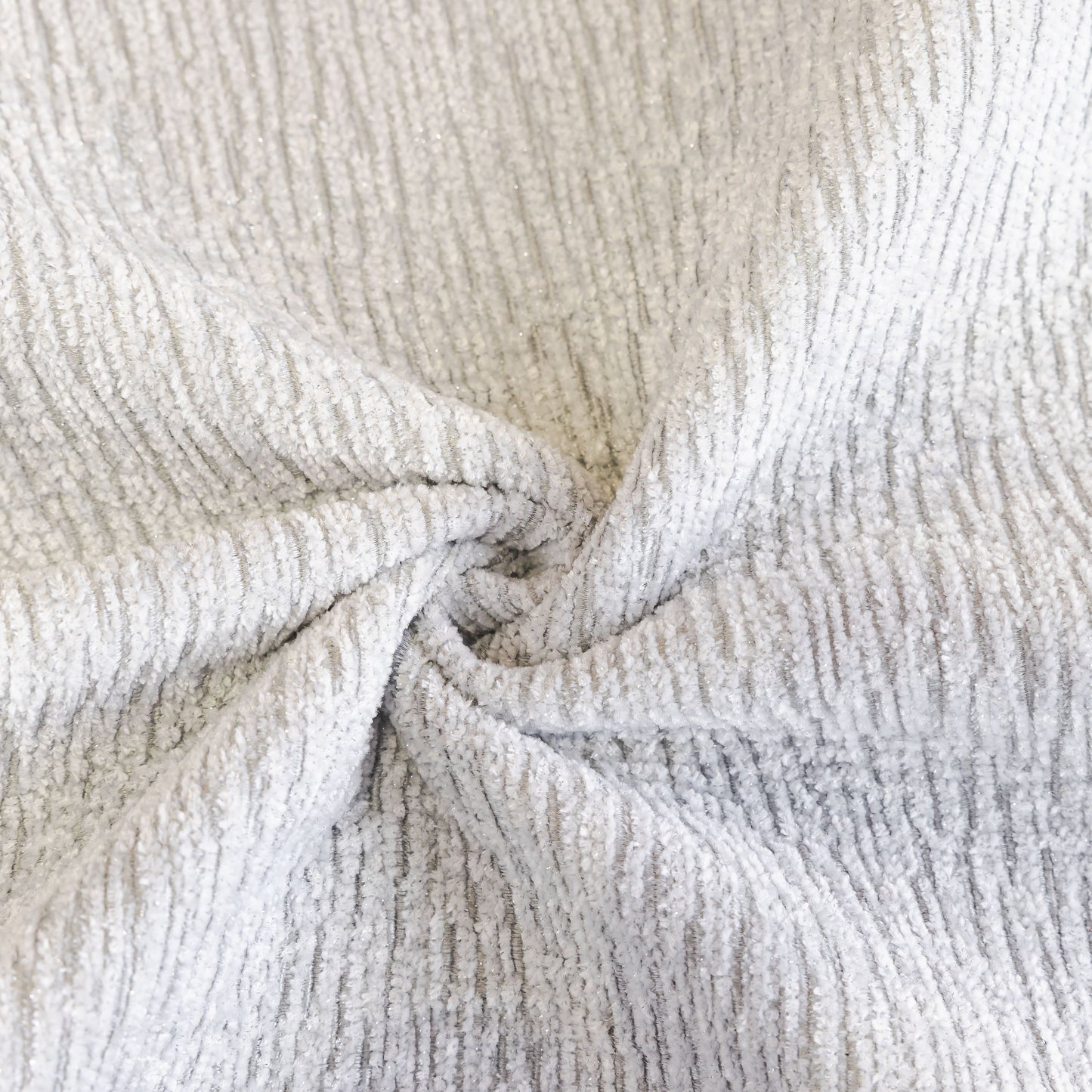 Close-up of Chenille Couch Cover with Scalloped Edge, Non-Slip Modular Slipcover Sectional fabric texture.