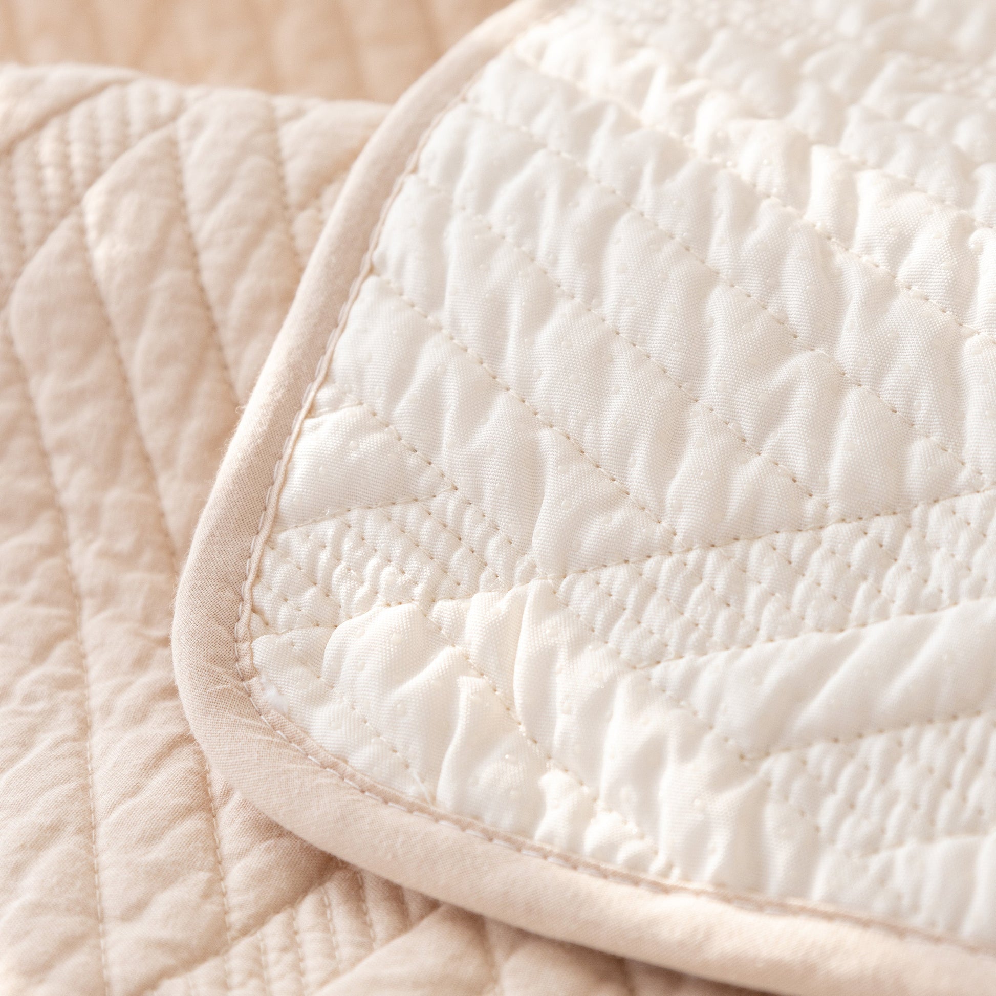 Quilted Geometric Cotton Sofa Cover, Non-Slip & Thick Padded Furniture Covers with diagonal stitching and silicone backing.