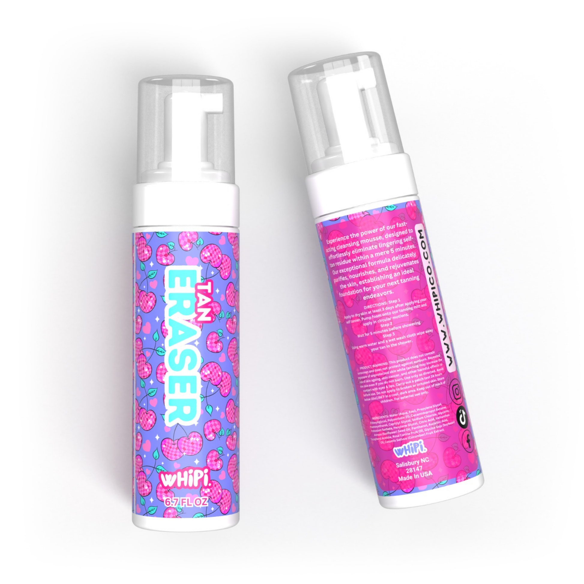 Tan Eraser Mousse with vibrant packaging for easy tan removal and smooth skin preparation.