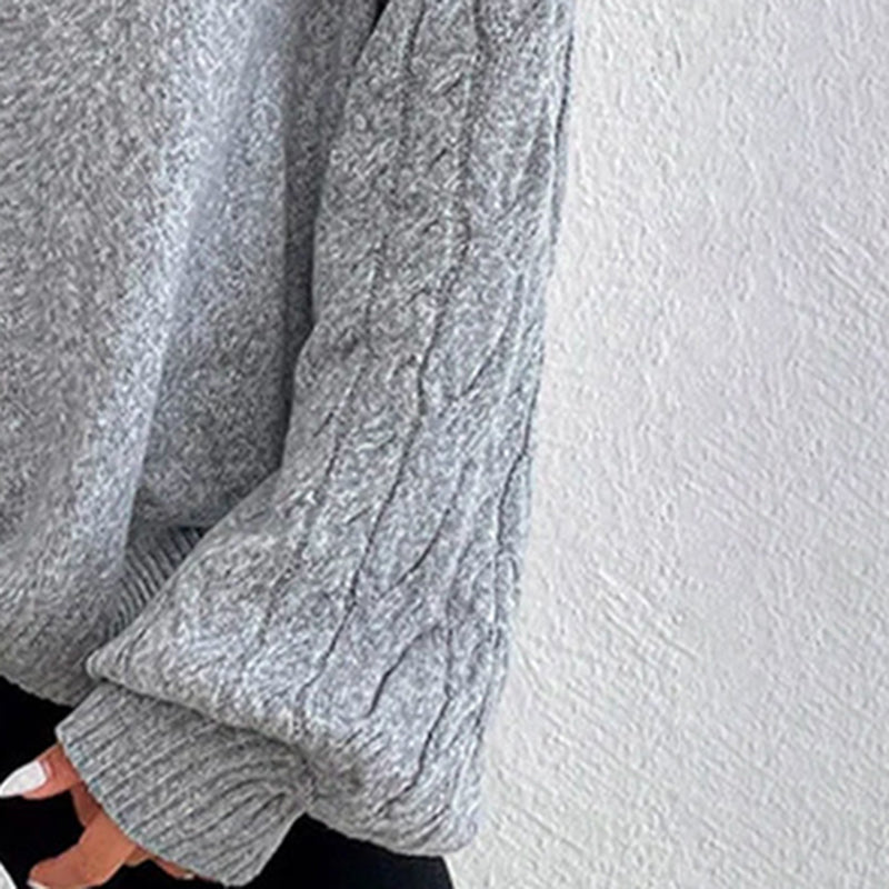 Women's Cold Shoulder Sweater - High Neck Cut Out Pullover Long Sleeve Top