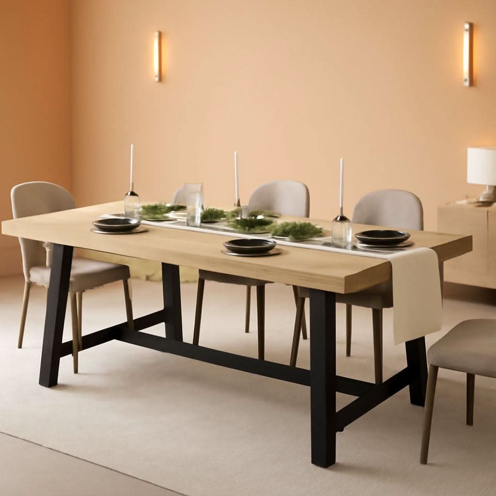 Industrial Dining Table 70.87 Inch Rustic Brown Wood