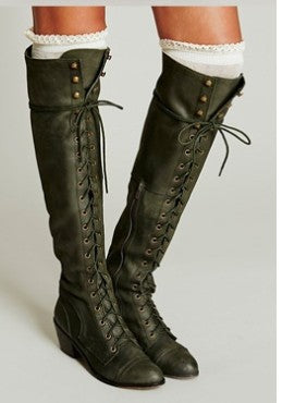 Women's Over-the-Knee Boots – Round Toe Stylish Tall Winter Boots showcasing classic design and comfort.