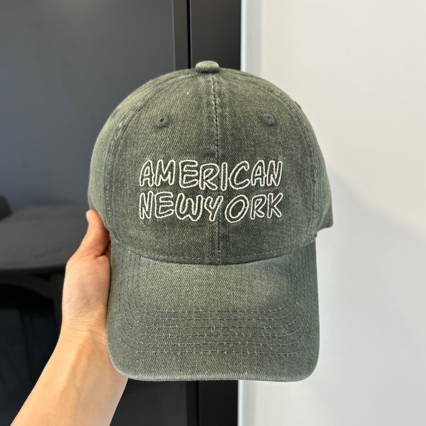 American Retro Washed Denim Peaked Cap — Korean Style Vintage Baseball Hat