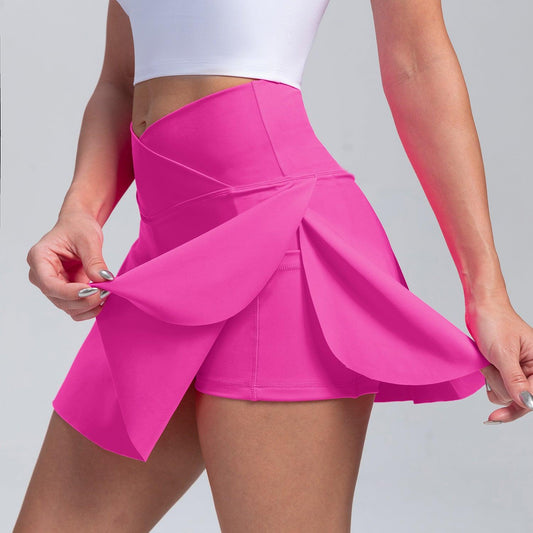 Cowgirl Fit High-Waisted Yoga Skirt Shorts in pink, sporty and stylish activewear for maximum comfort and mobility.
