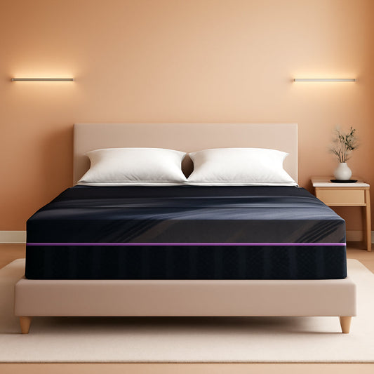 Queen Gel Memory Foam Mattress Cooling Technology CertipurUS on modern bed in stylish room