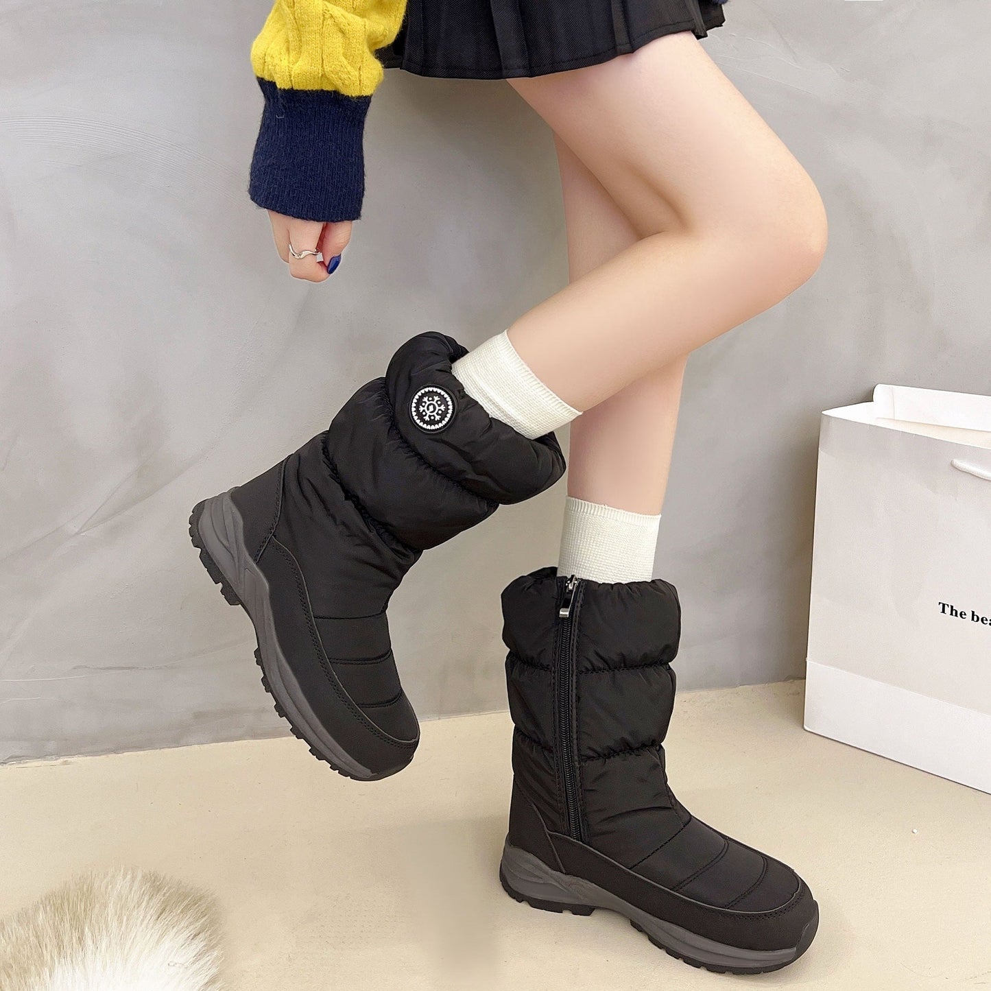 Thickened Cotton Mid-Calf Snow Boots for Women