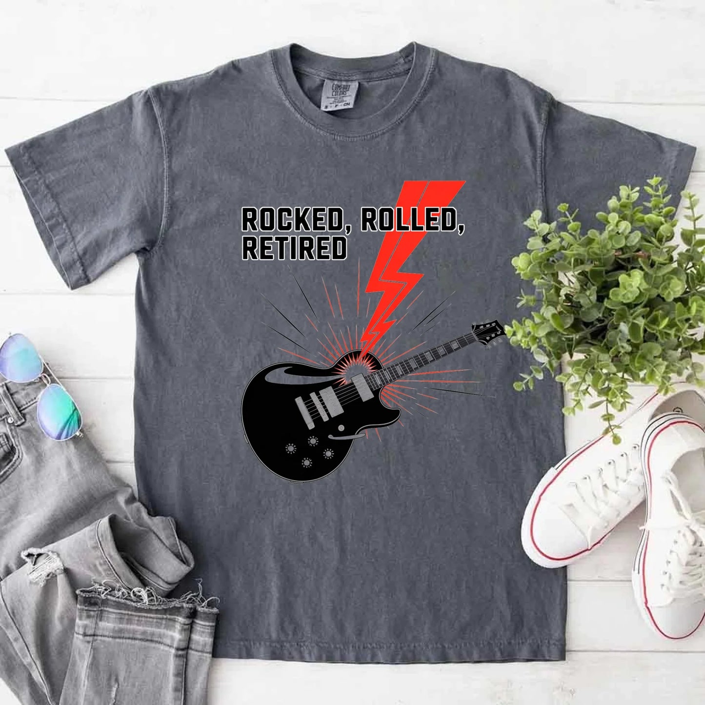 Rocked Rolled Retired T-Shirt – Funny Retirement Gift Shirt