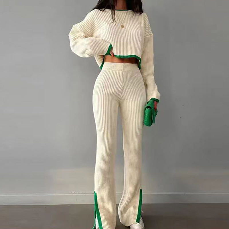 Women’s Casual Color-Block Two-Piece Set