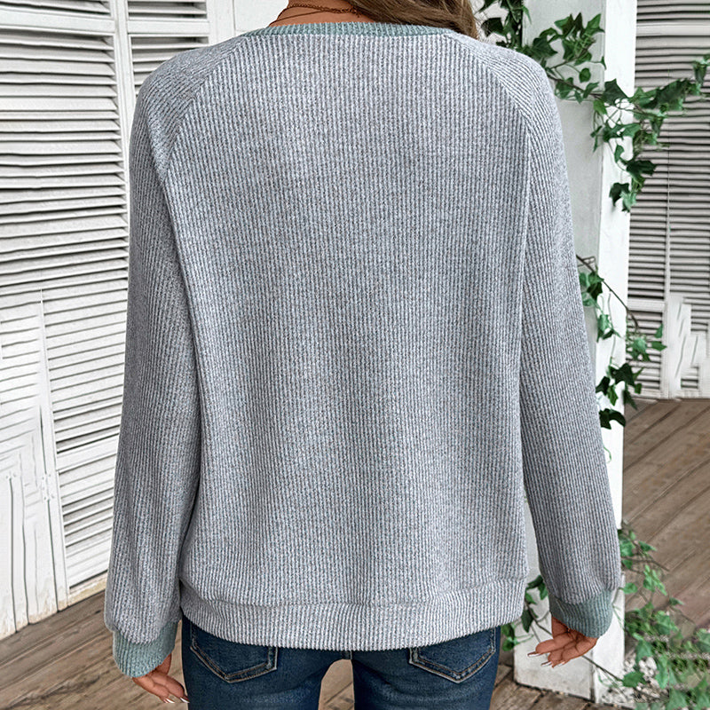 Women’s Color-Block V-Neck Pullover