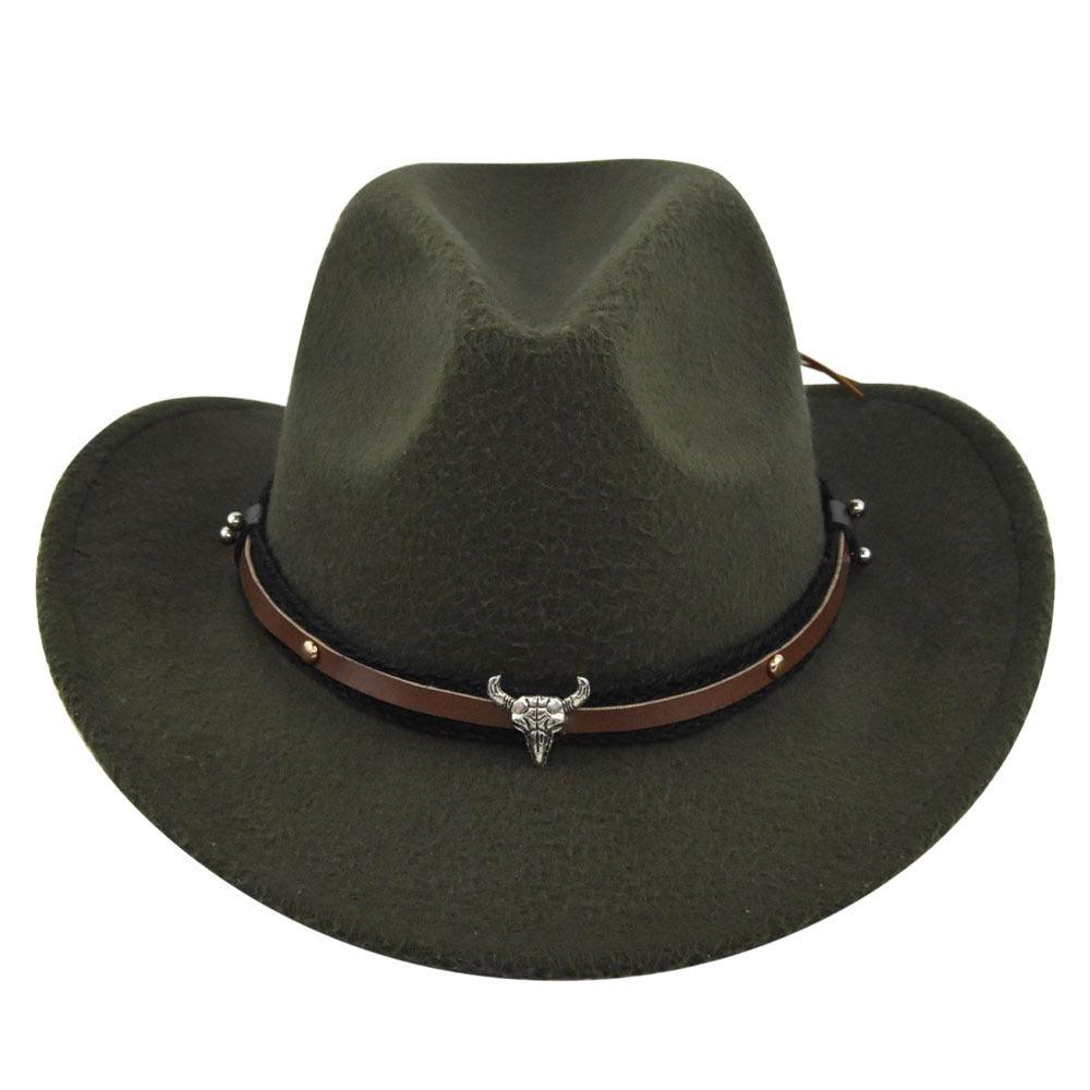 The Cleveland - Classic Bar Cowboy Hat - Wool Felt, Stylish & Durable with leather band and brass accents.