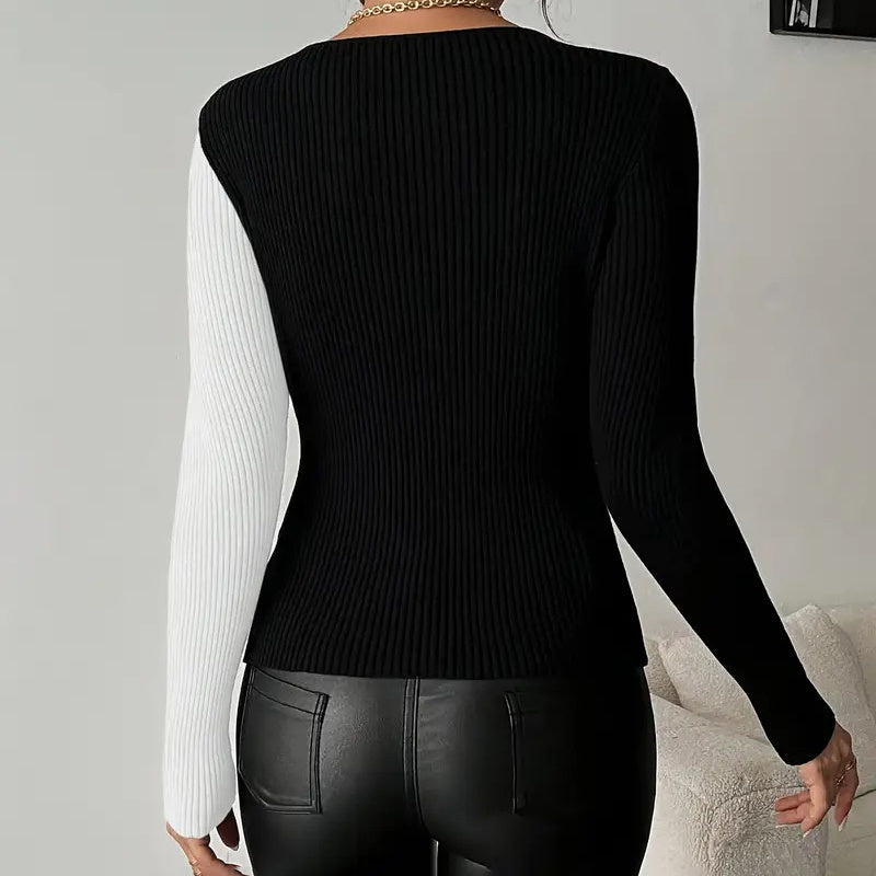 Women's Elegant V-Neck Cross Front Sweater