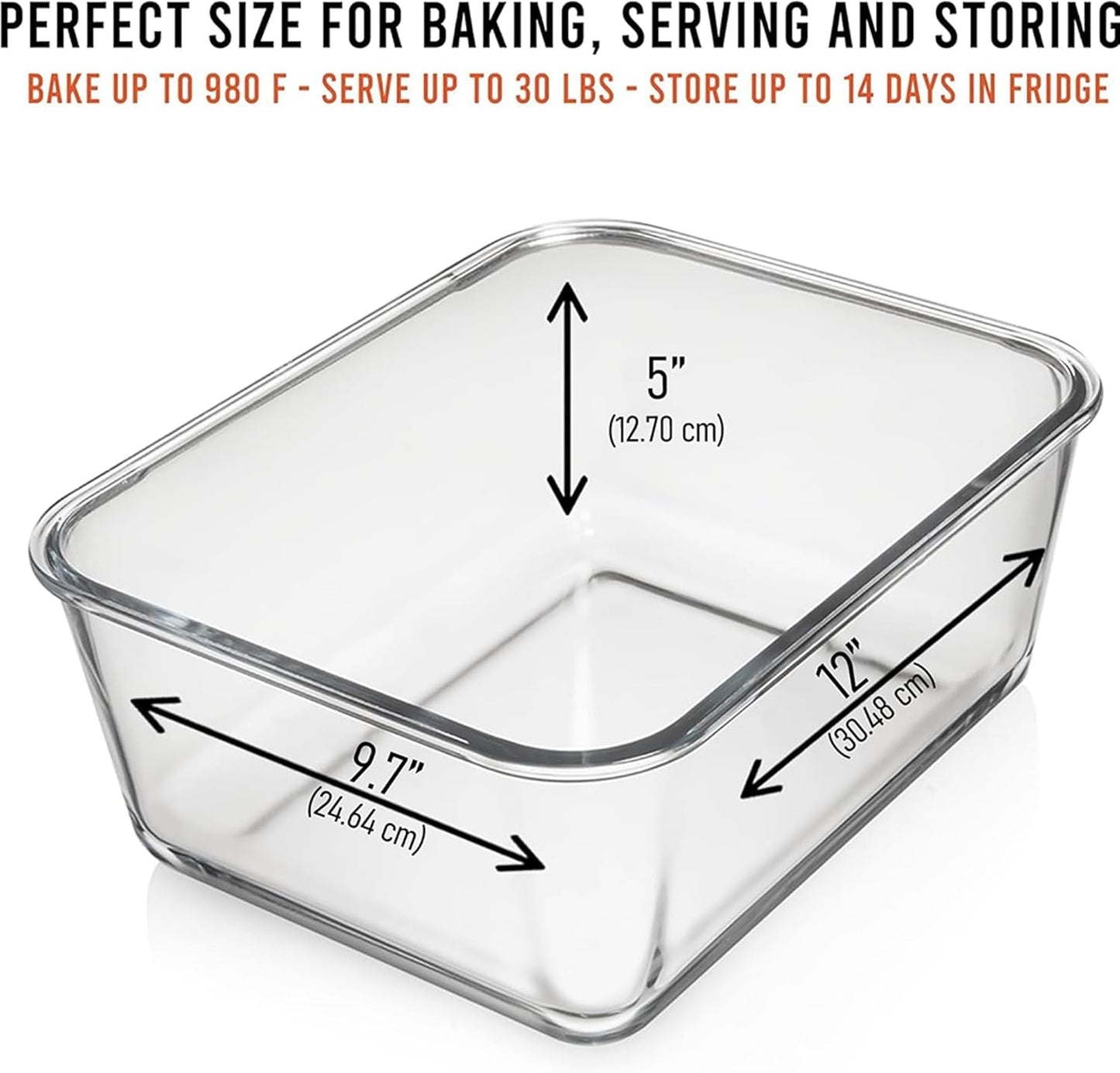 6500 ML / 220 Oz / 28 Cup LARGE Glass Food Storage Container with Airtight Locking Lid, perfect for baking and storing food.