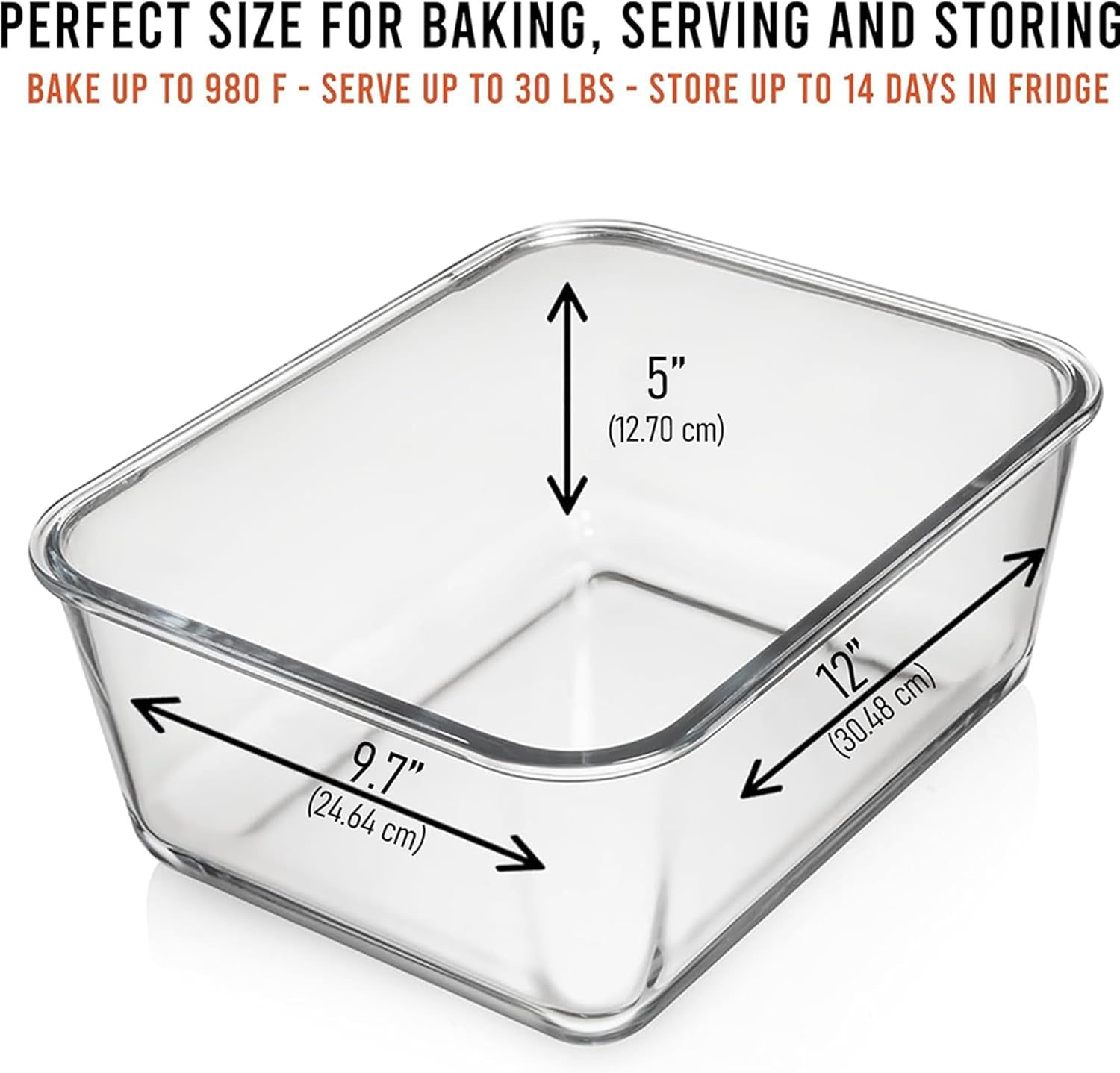 6500 ML / 220 Oz / 28 Cup LARGE Glass Food Storage Container with Airtight Locking Lid, perfect for baking and storing food.