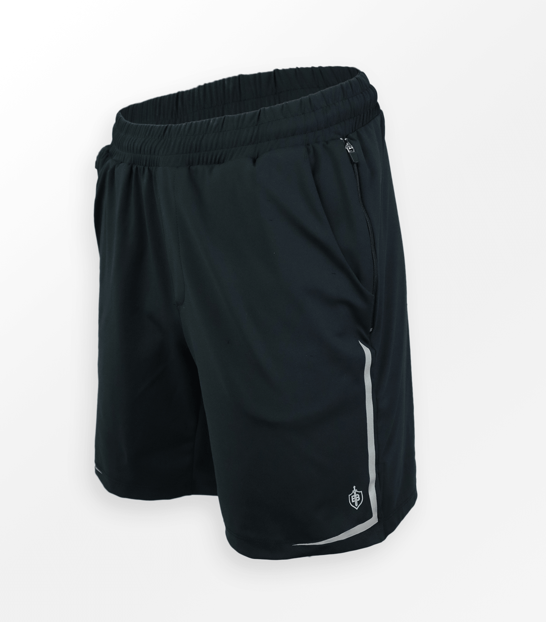 Dominate Training Shorts Black front view sustainable Rpet Poly fabric American made