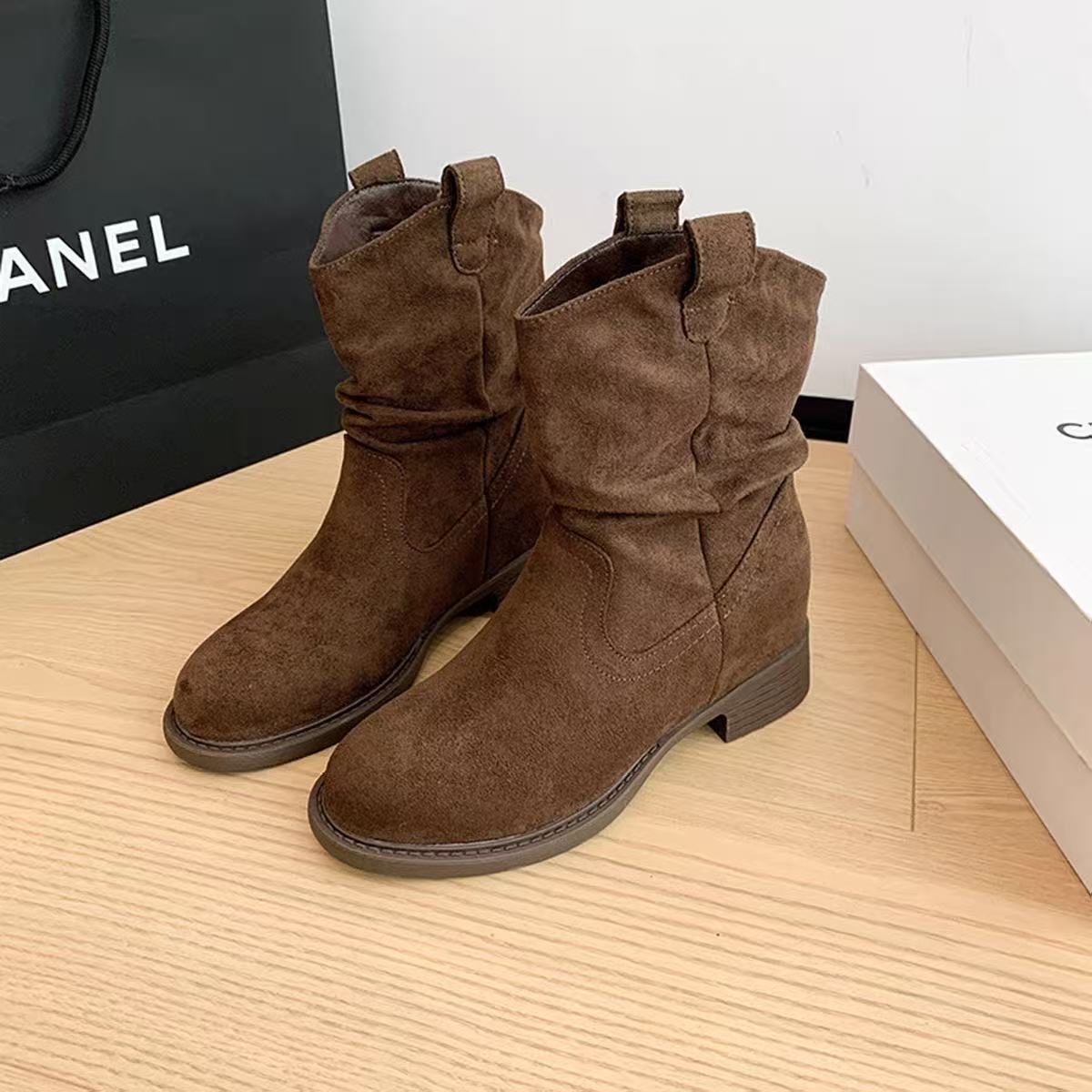 Solid Color Chunky Heel Ankle Boots Women | Versatile Style