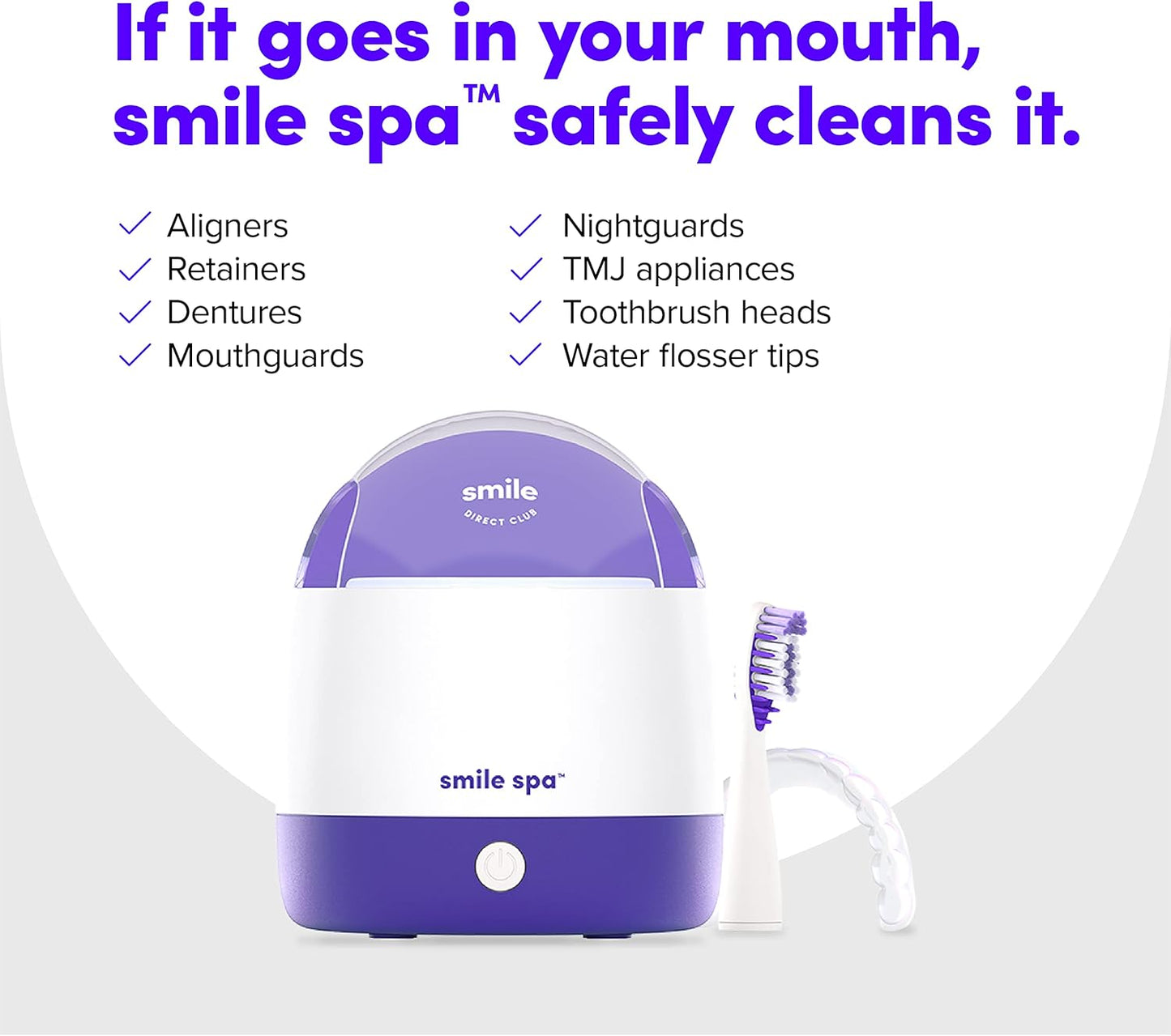 SmileDirectClub Smile Spa Ultrasonic and UV Cleaning Machine for Alingers, Retainers, Toothbrush Heads, and More