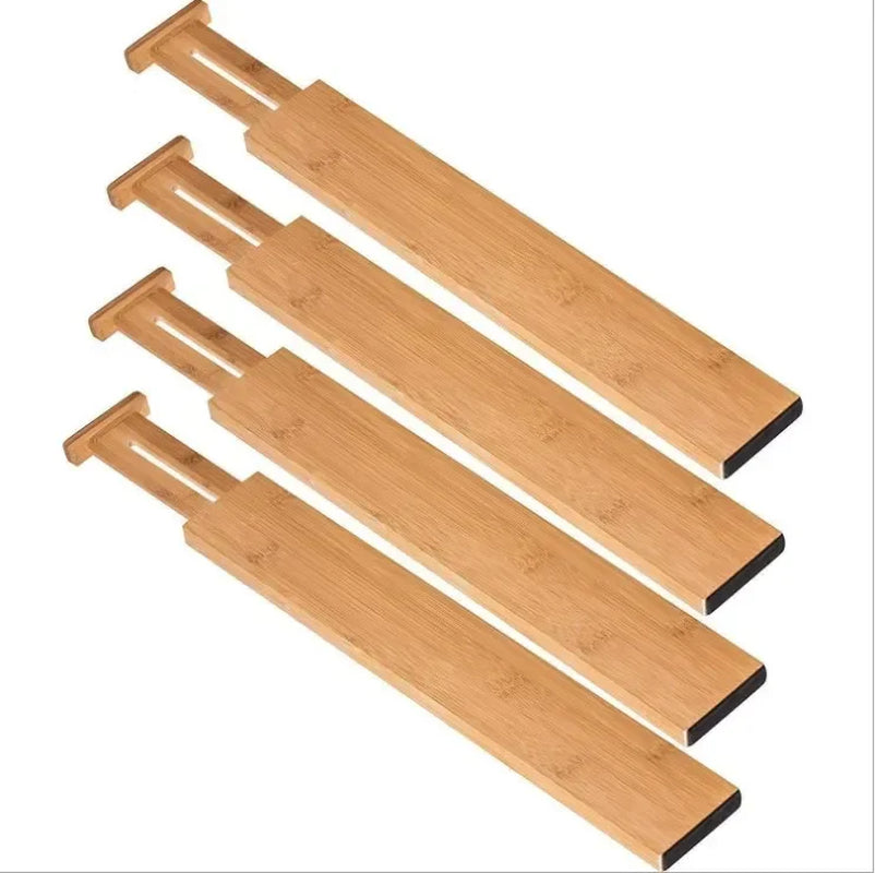 Expandable Bamboo Drawer Partition Set – Bamboo Expandable Strip Bamboo Drawer Partition Expandable Drawer Partition Convenient Bamboo Divider Drawer Organization