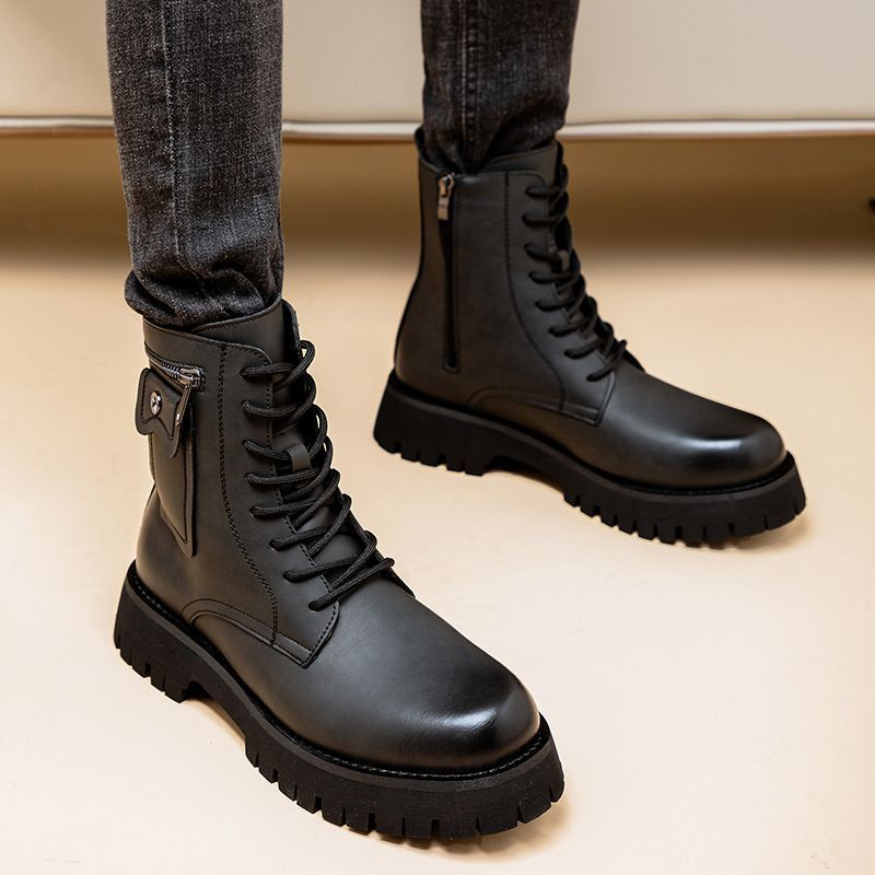 Leather High-Top Martin Boots