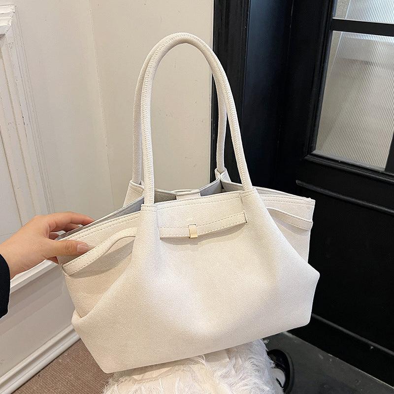 Cowgirl Suede Tote Bag – Stylish and Practical Western Handbag in white suede, showcasing rustic elegance and spacious interior.
