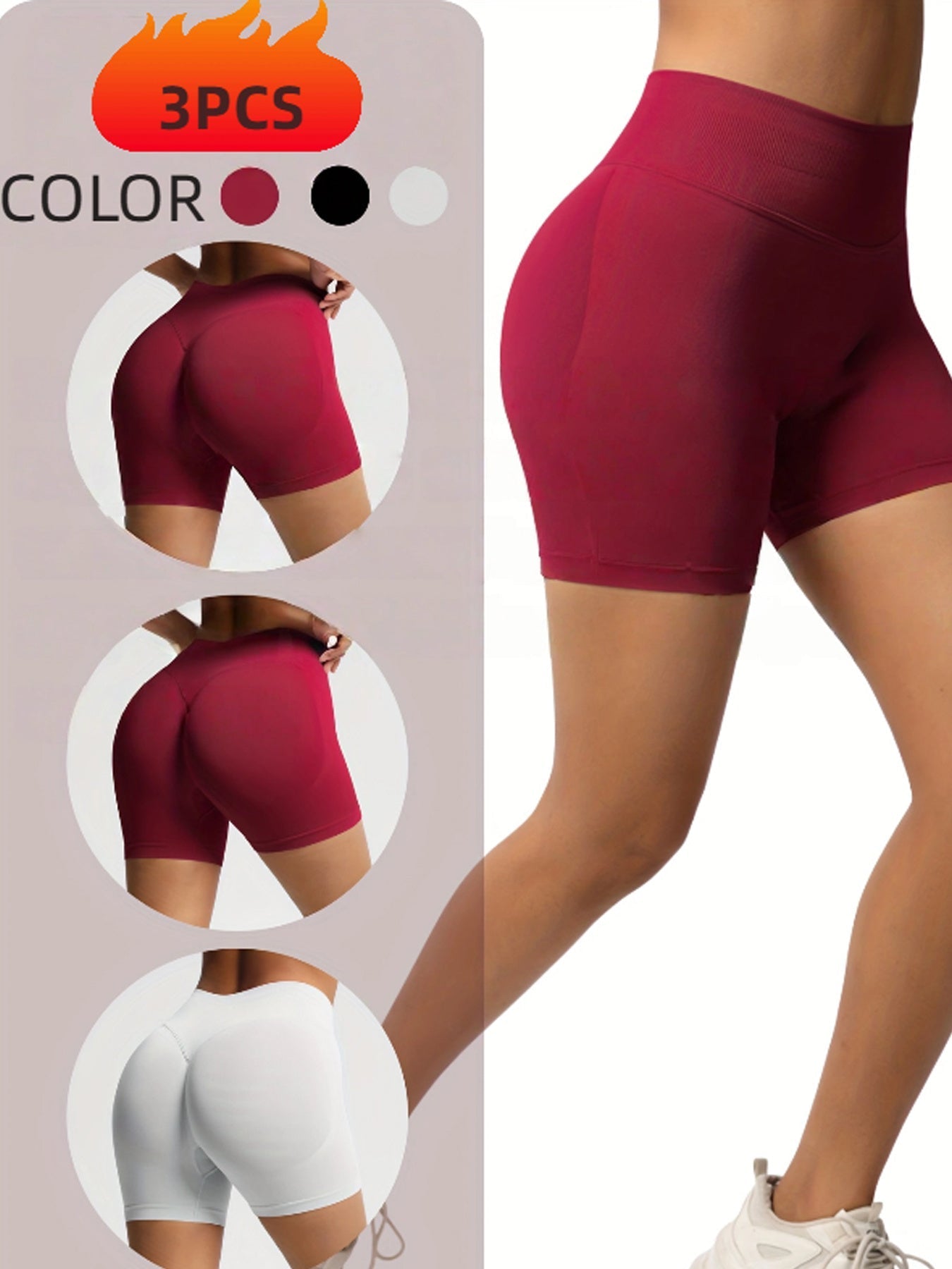 3-Pack Seamless Workout Shorts for Women