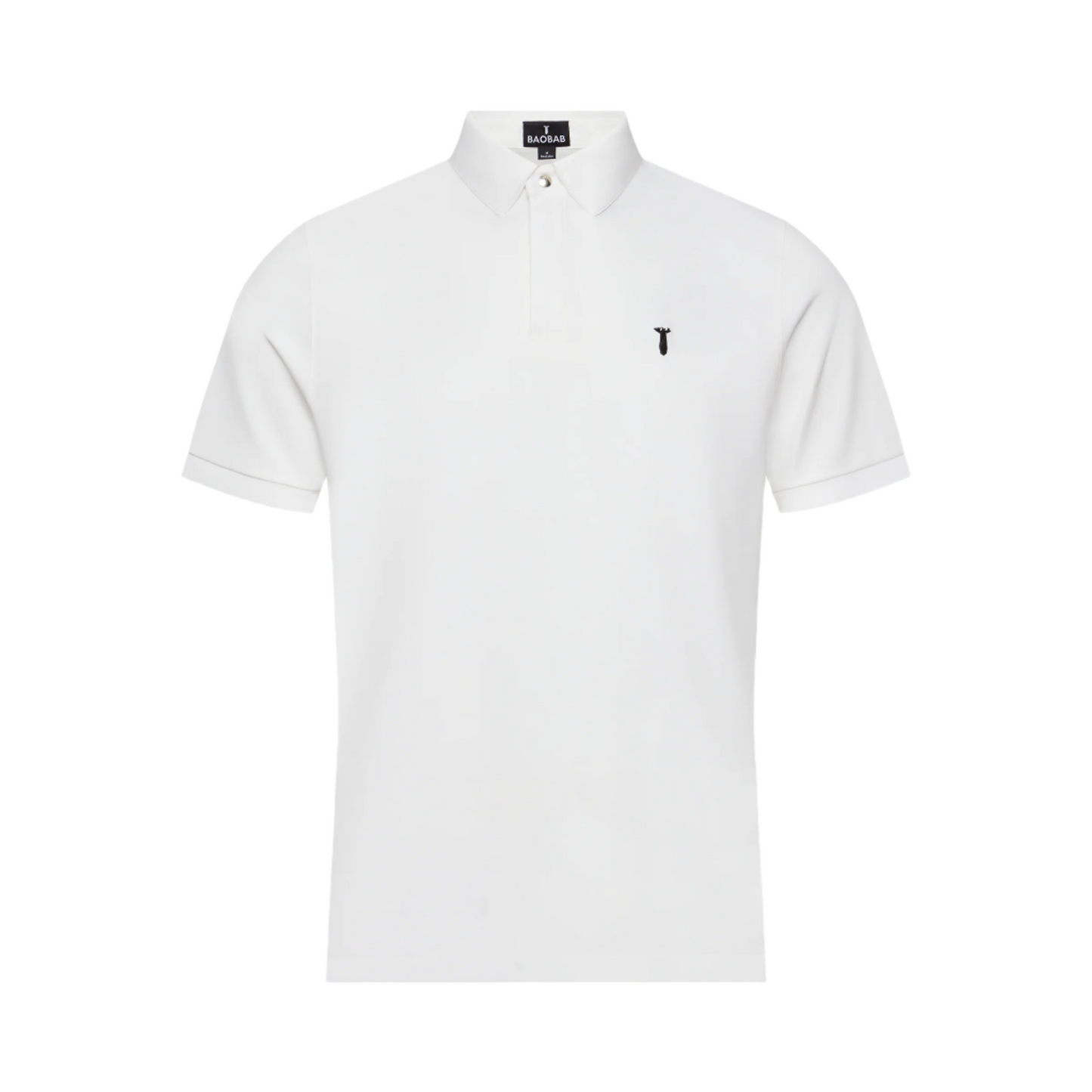 Short Sleeve Perfect Polo in white, featuring StaySharp Collar and tailored comfort with four-way stretch for effortless style and durability.