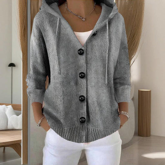 Women’s Button-Down Hoodie Cardigan Sweater Coat