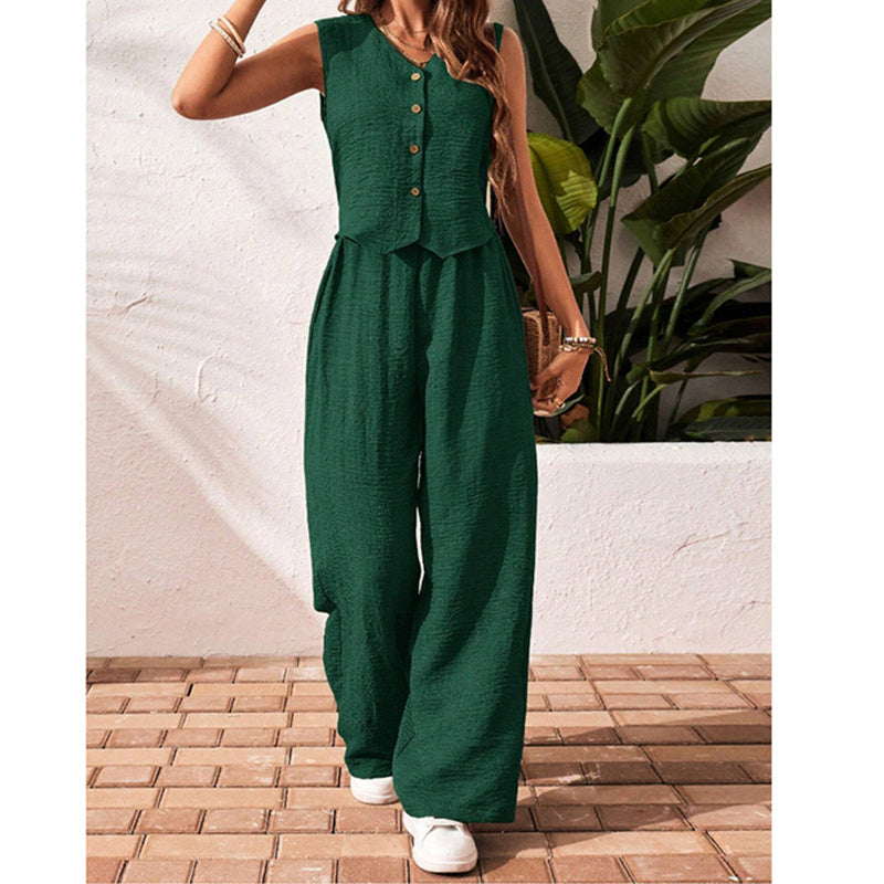 Women’s crop vest blazer wide leg pants set
