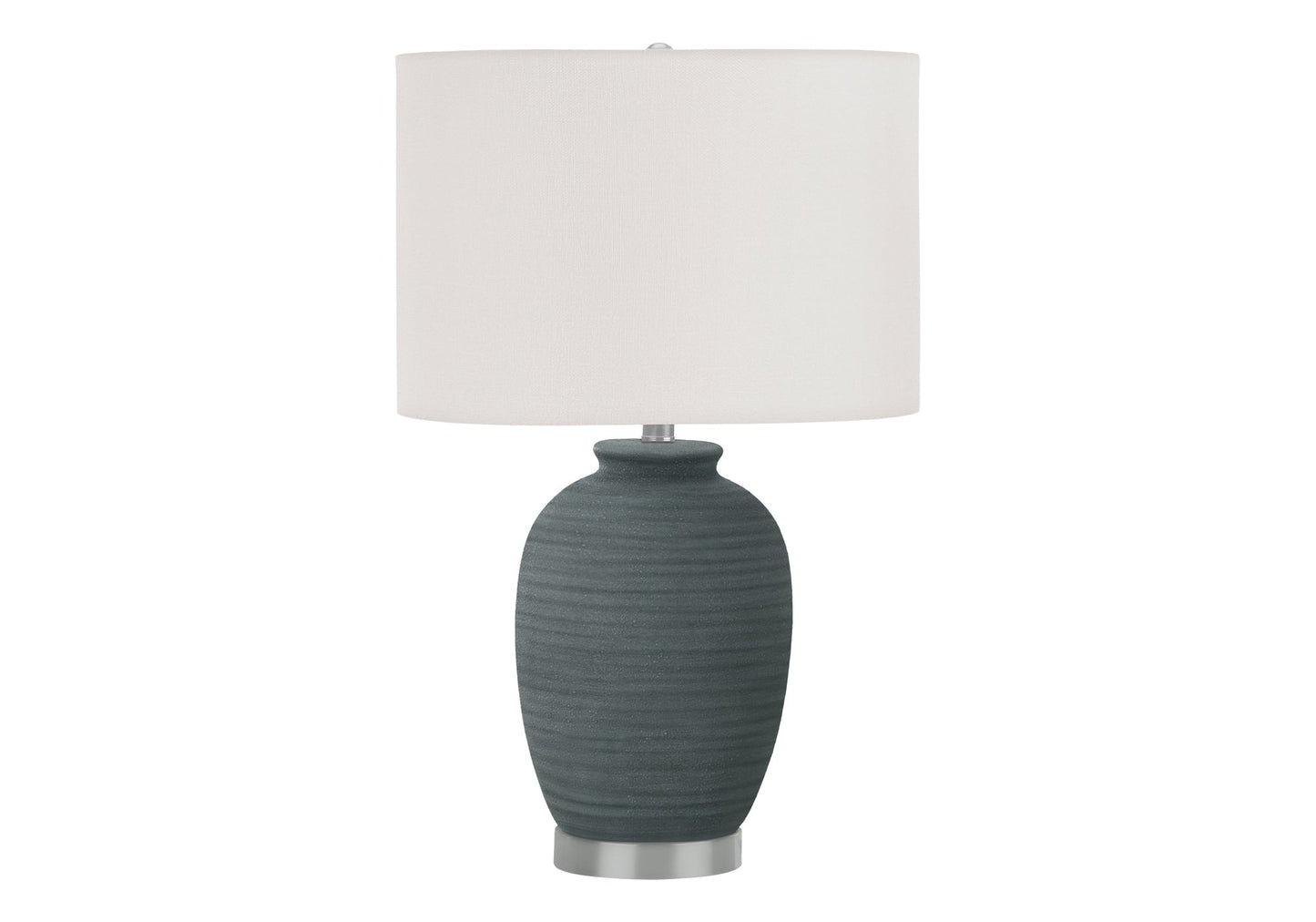Lighting, 24'h, Table Lamp, Blue Ceramic, Ivory / Cream Shade, Contemporary