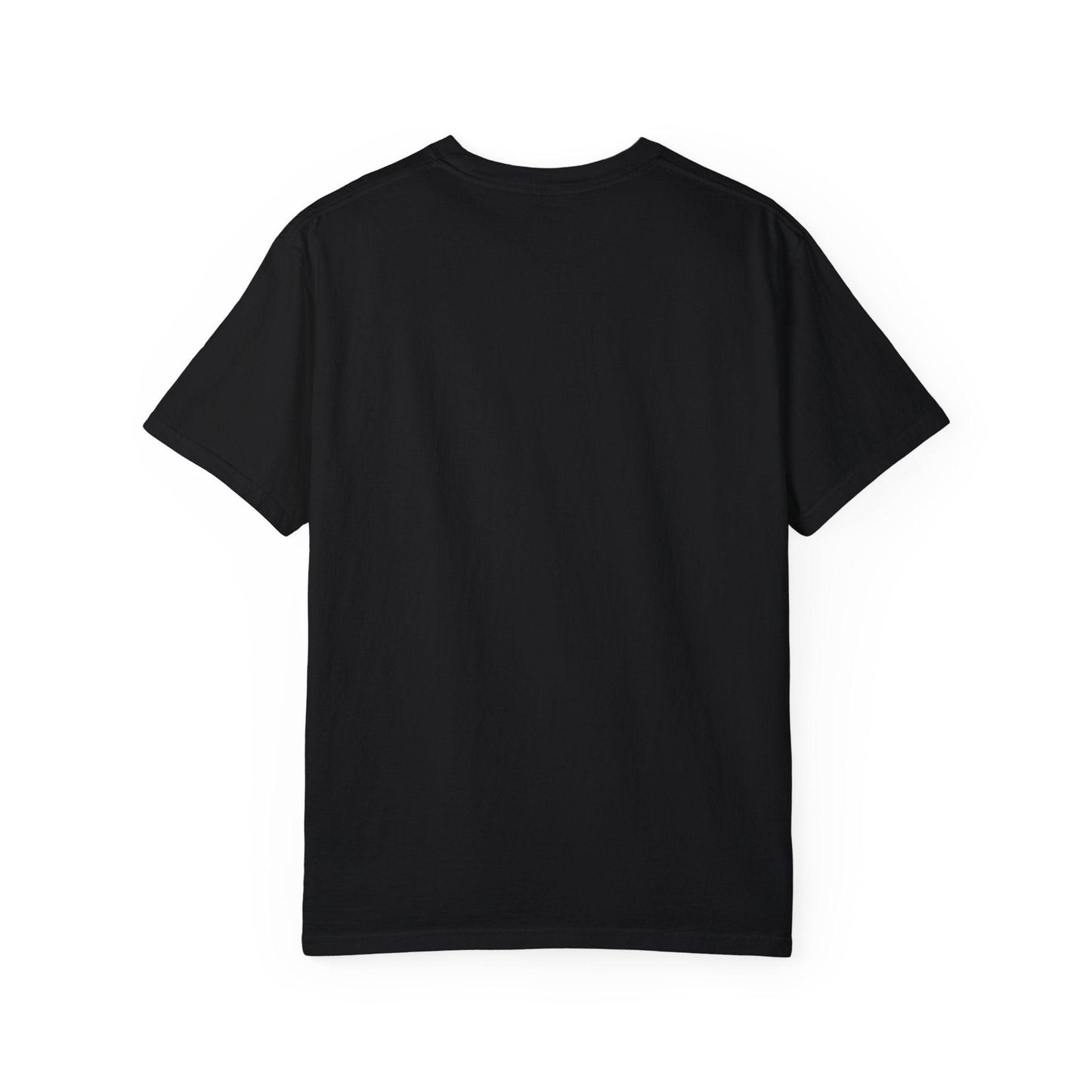 Back view of Everybody at the Bar Gettin Tipsy Unisex Garment-Dyed T-Shirt in black