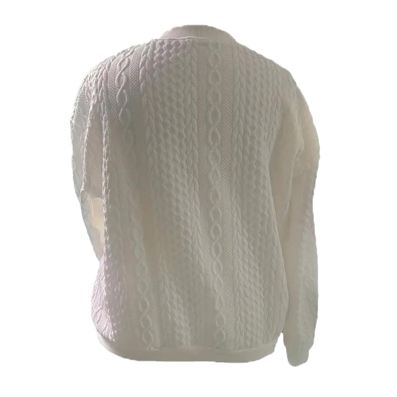 Women’s Jacquard Baseball-Collar Jacket