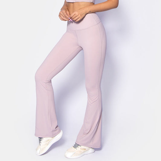 Woman wearing lavender Cloud Sense Wide Leg Pants for yoga or running