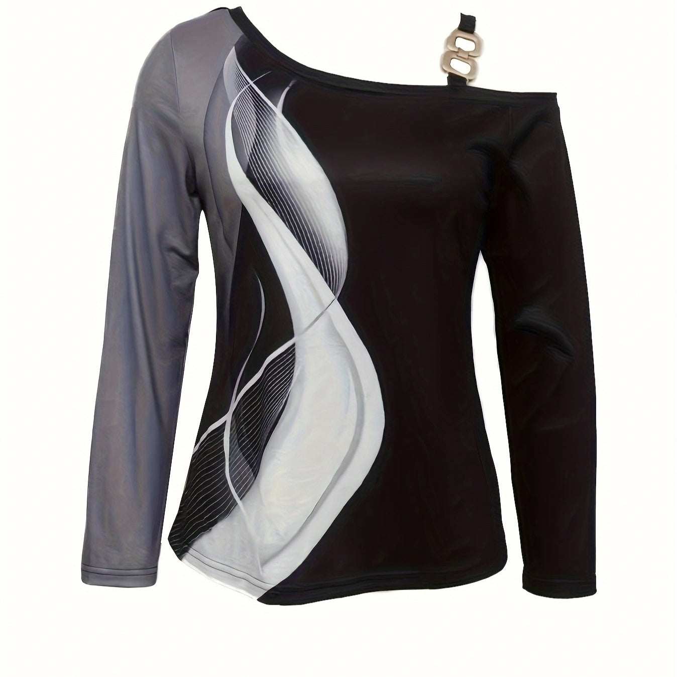 Women’s Asymmetrical Buckle Shoulder Top